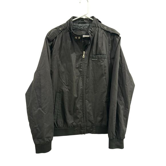 Members Only Vintage Black Jacket Men’s XL Zipper Front Elastic Waist & Cuffs - Picture 1 of 7